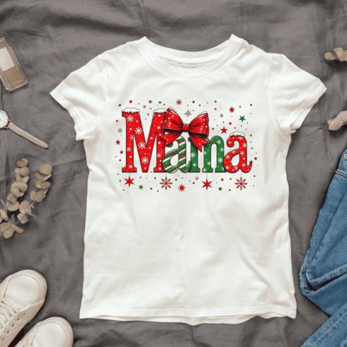 Holiday Mama T-shirt Design cover image.