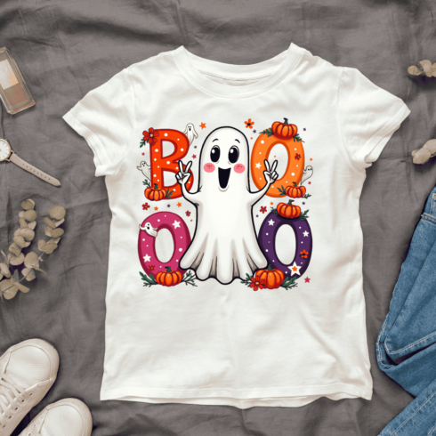 Boo! Ghost T-shirt Design cover image.