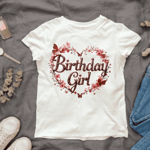 Birthday Girl Graphic T-shirt Design cover image.