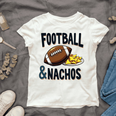 Football and Nachos T-shirt Design cover image.