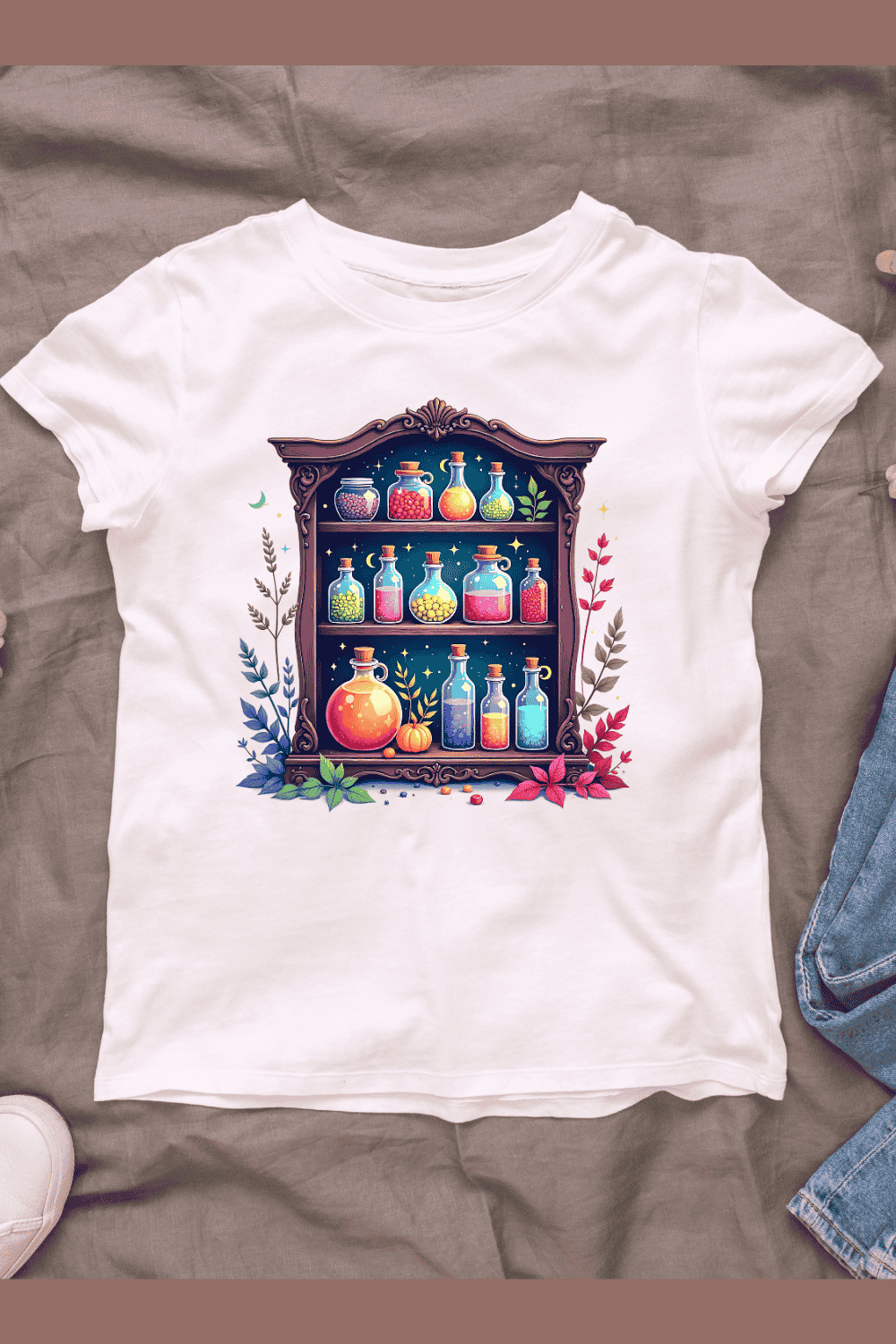 Potion Bottles T-Shirt Design pinterest preview image.