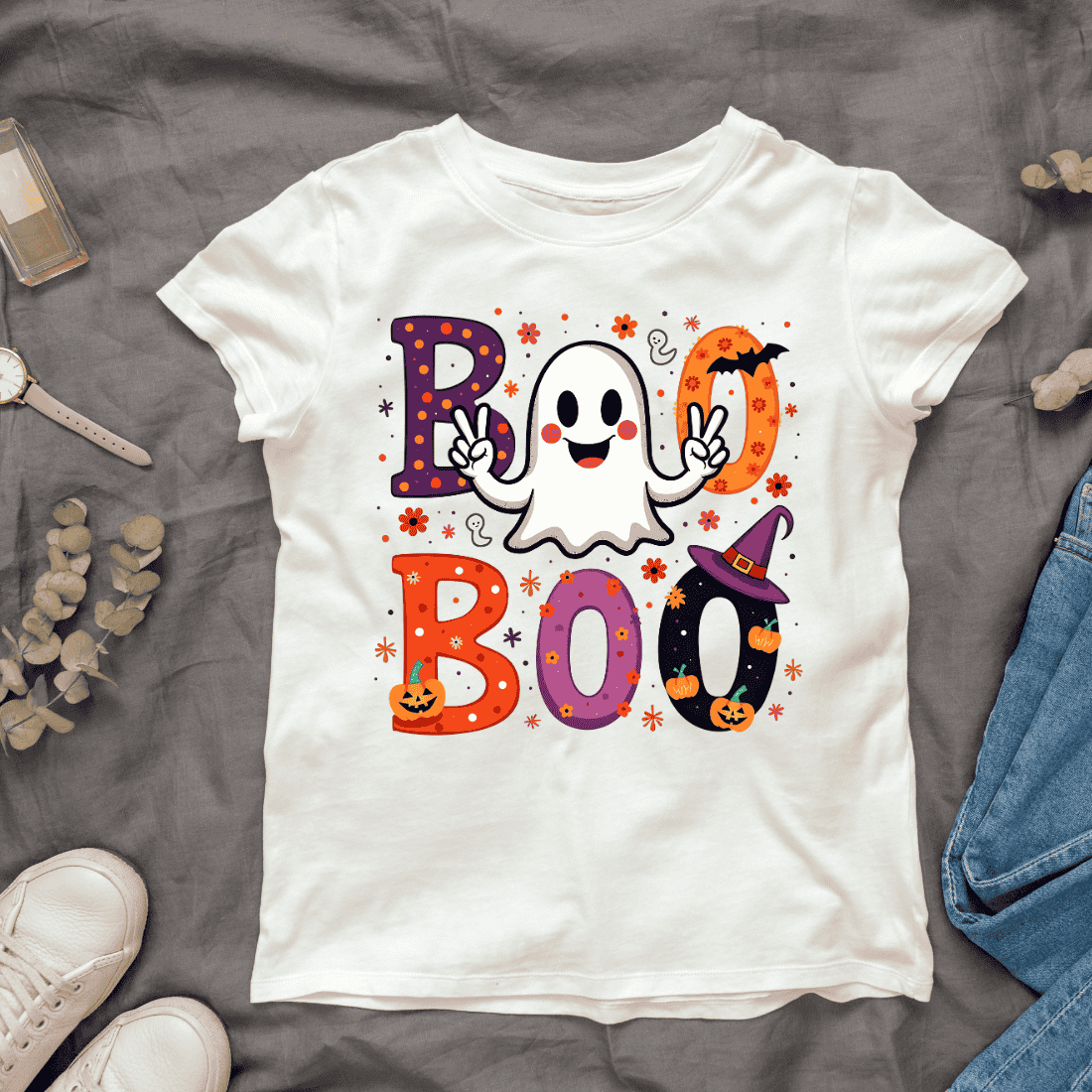 Cute Boo! Ghost T-shirt Design cover image.