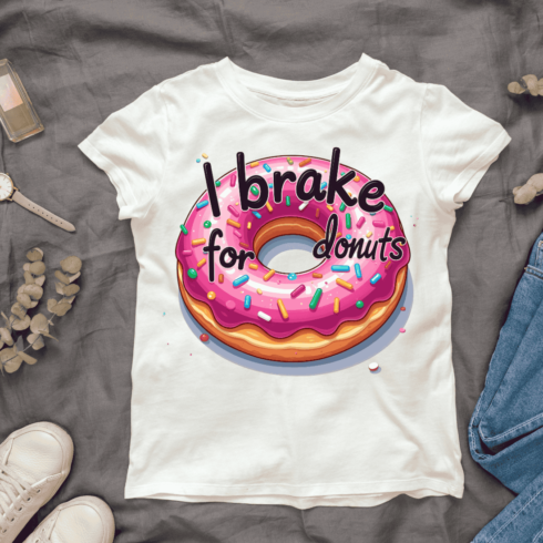 Donut Lover Quote Graphic T-shirt Design cover image.