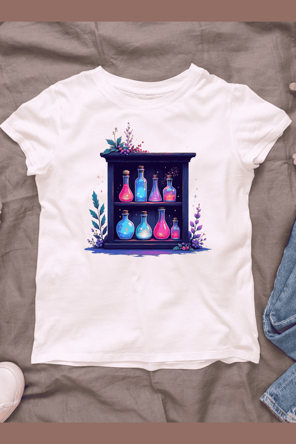 Herbal Potion T-Shirt Design pinterest preview image.