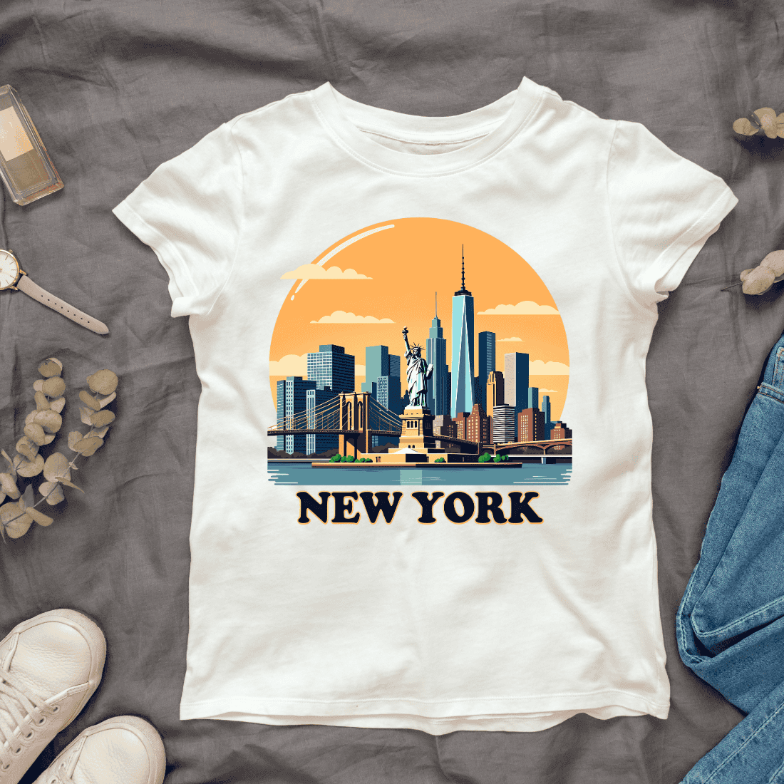 New York City Skyline T-shirt Design cover image.