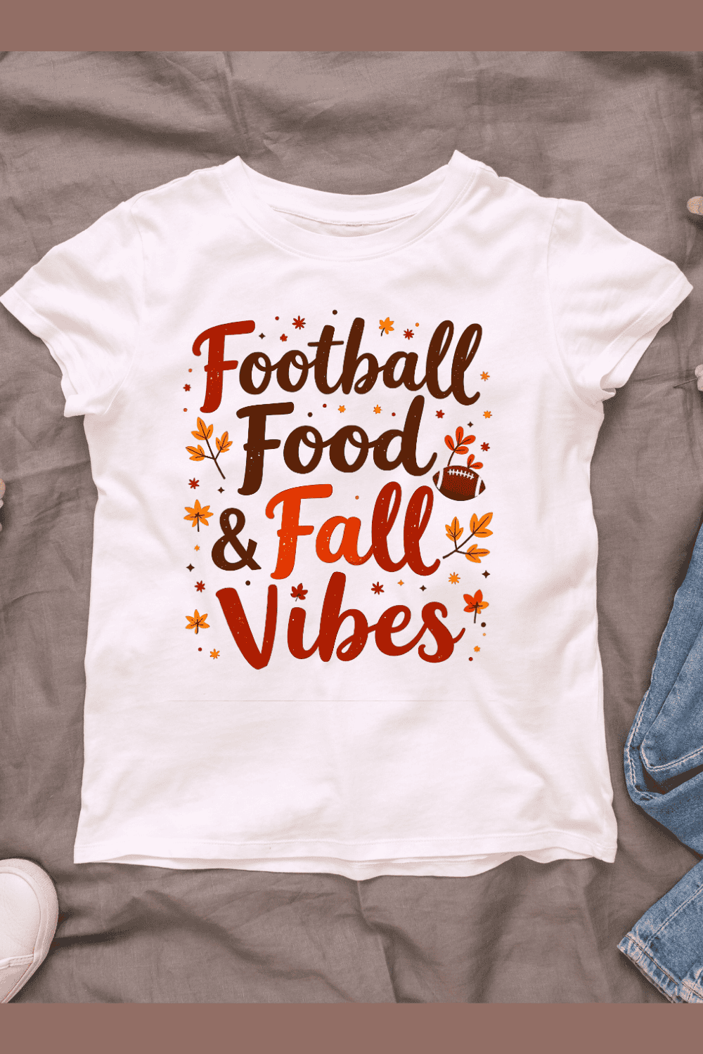 Autumn Football Party T-shirt Design pinterest preview image.