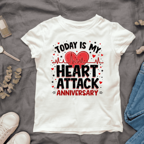 Heart Attack Anniversary T-shirt Design cover image.