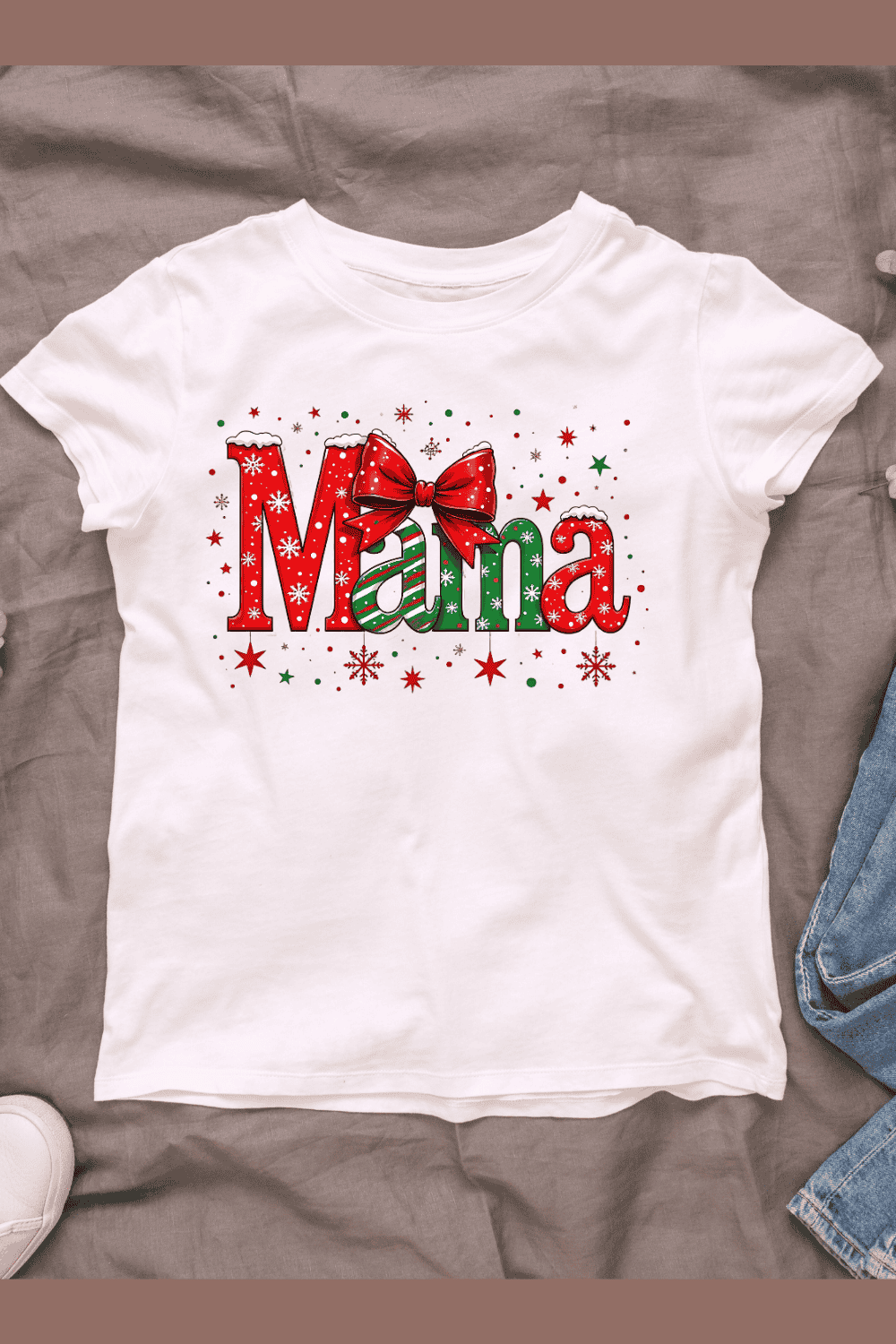 Holiday Mama T-shirt Design pinterest preview image.