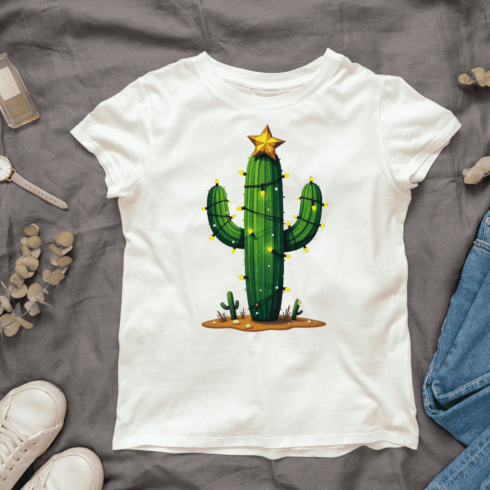 Cactus with Lights T-shirt Design cover image.