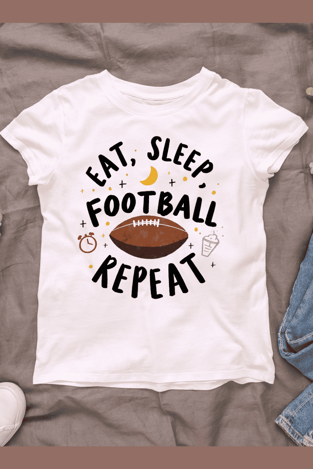 Football Lover T-shirt Design pinterest preview image.