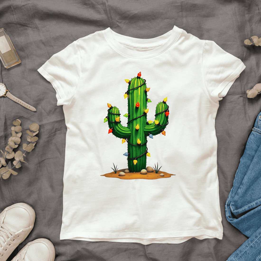 Holiday Cactus T-shirt Design cover image.