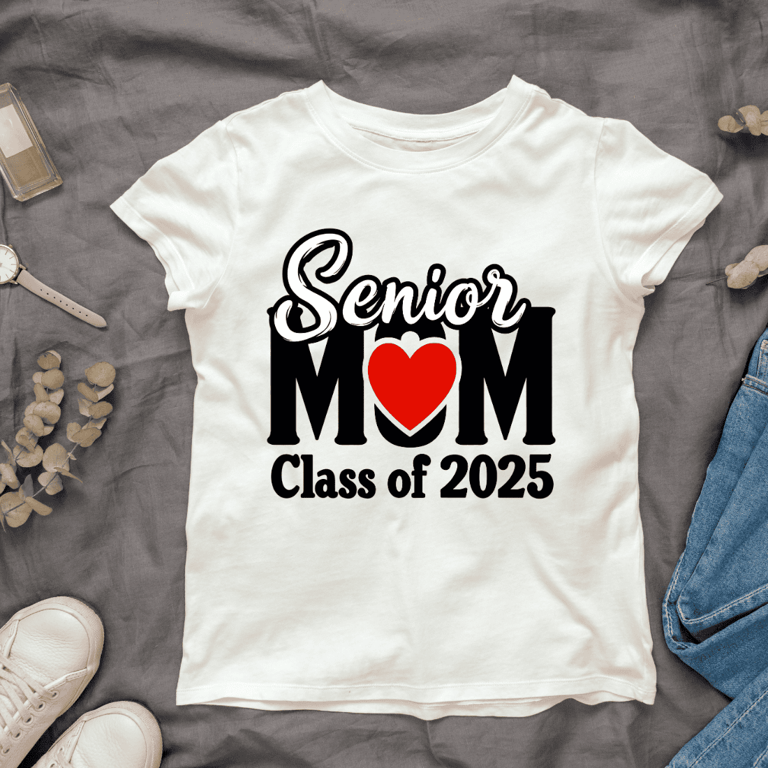 Proud Mom Graduation Graphic T-shirt Design cover image.