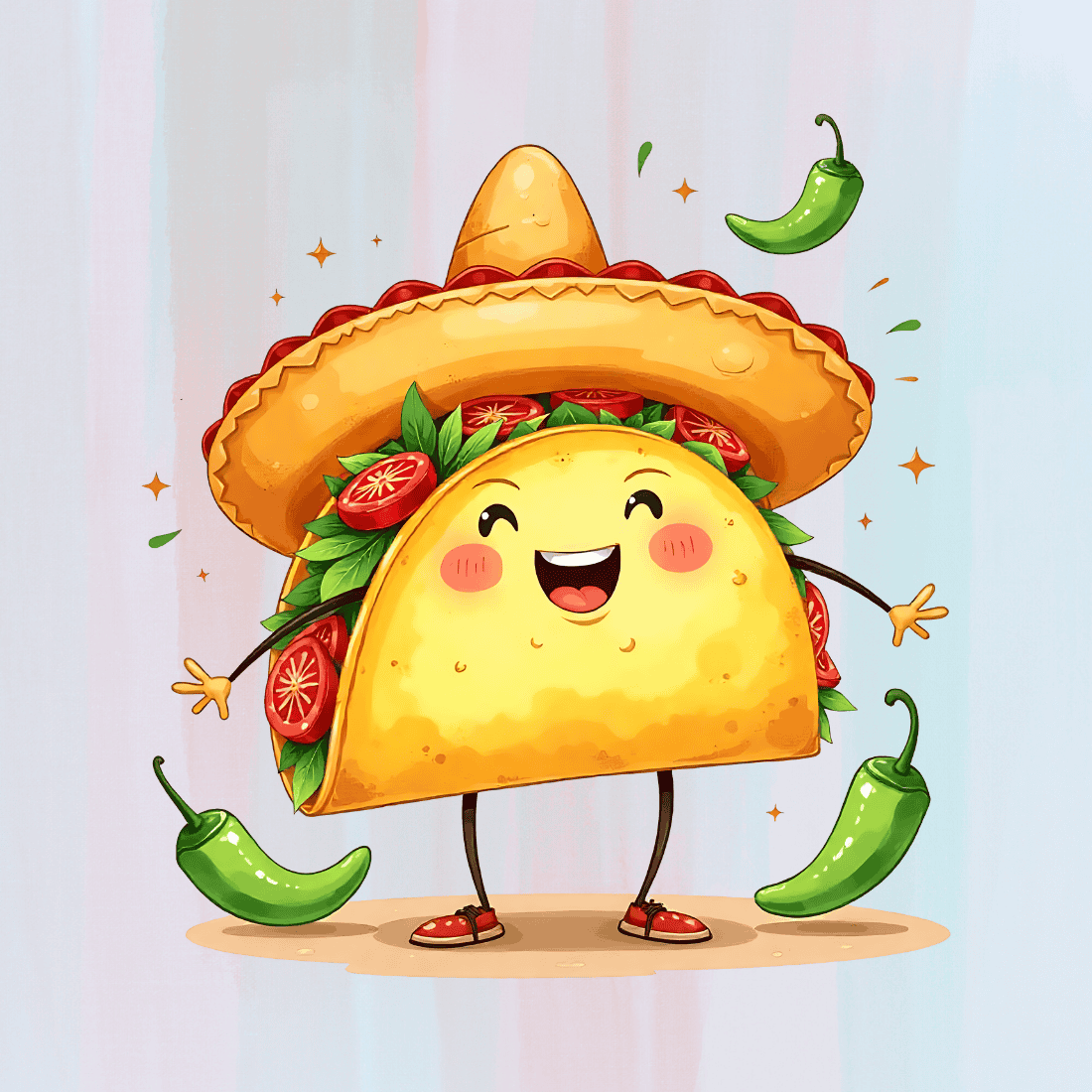 Happy Taco T-Shirt Design preview image.