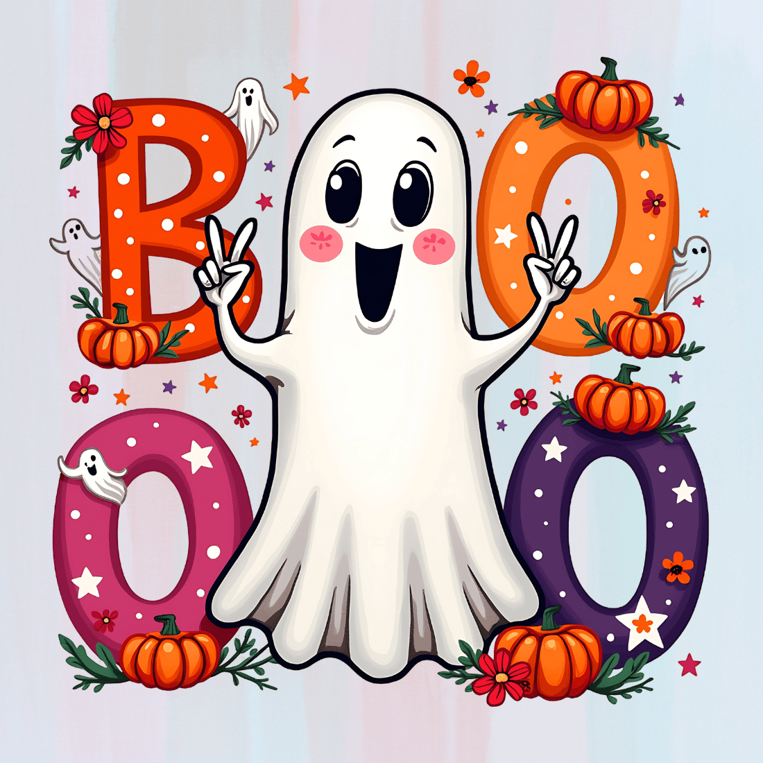 Boo! Ghost T-shirt Design preview image.