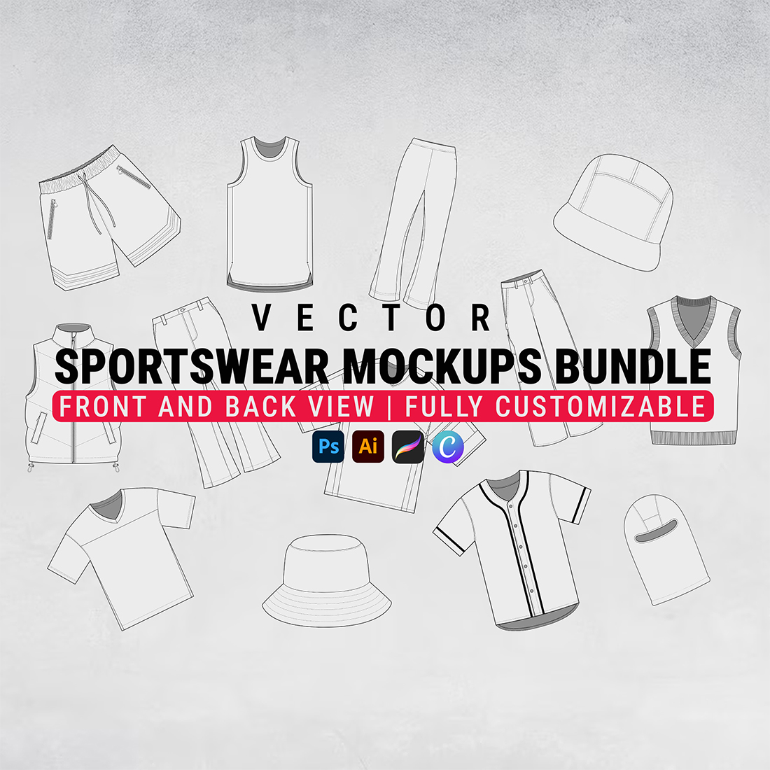 Vector Sportswear Mockups Bundle cover image.