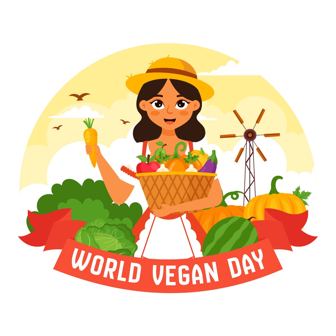 10 World Vegan Day Illustration cover image.