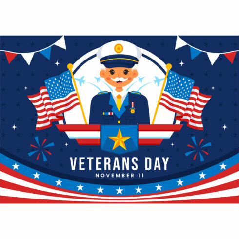 13 Happy Veterans Day Illustration cover image.