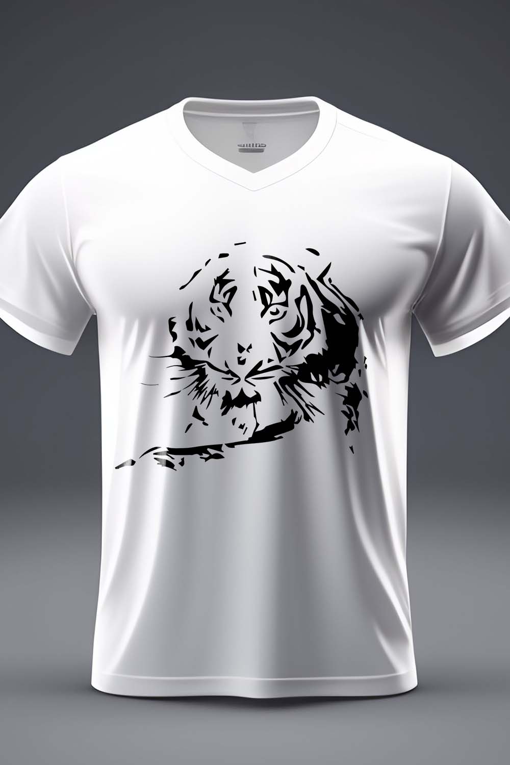 Tiger Head T-Shirt Design pinterest preview image.