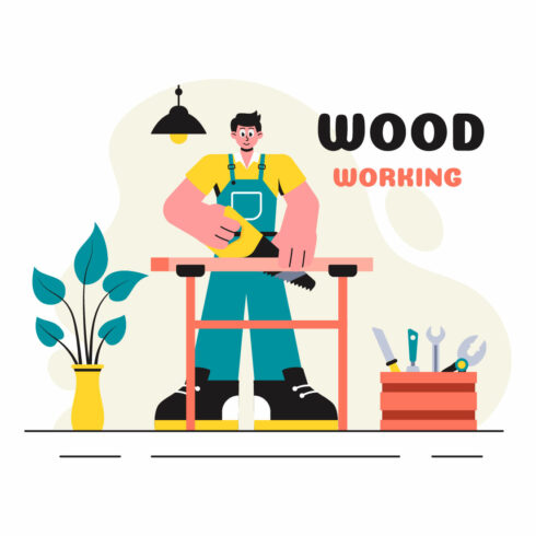 12 Woodworking Illustration cover image.