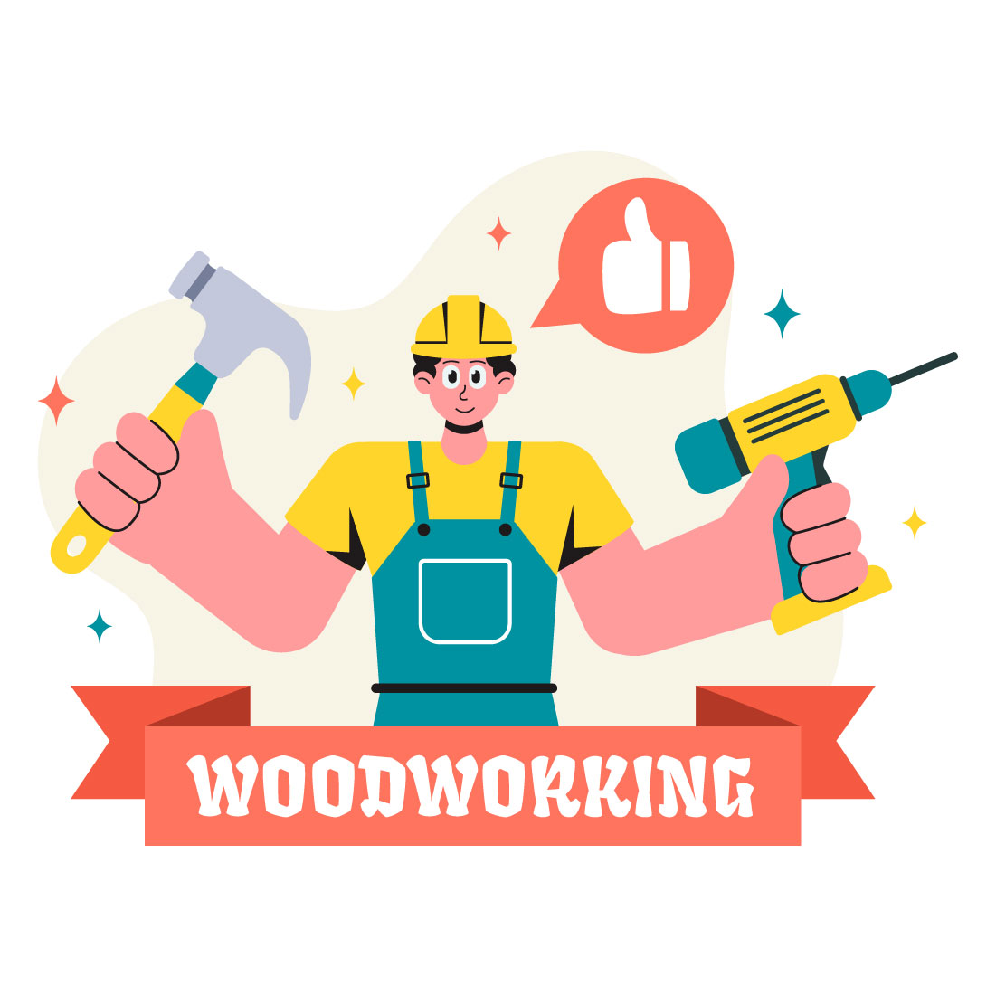 12 Woodworking Illustration preview image.