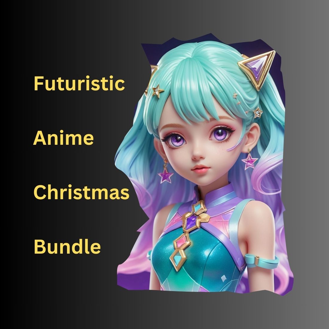 Futuristic Anime Christmas Bundle preview image.