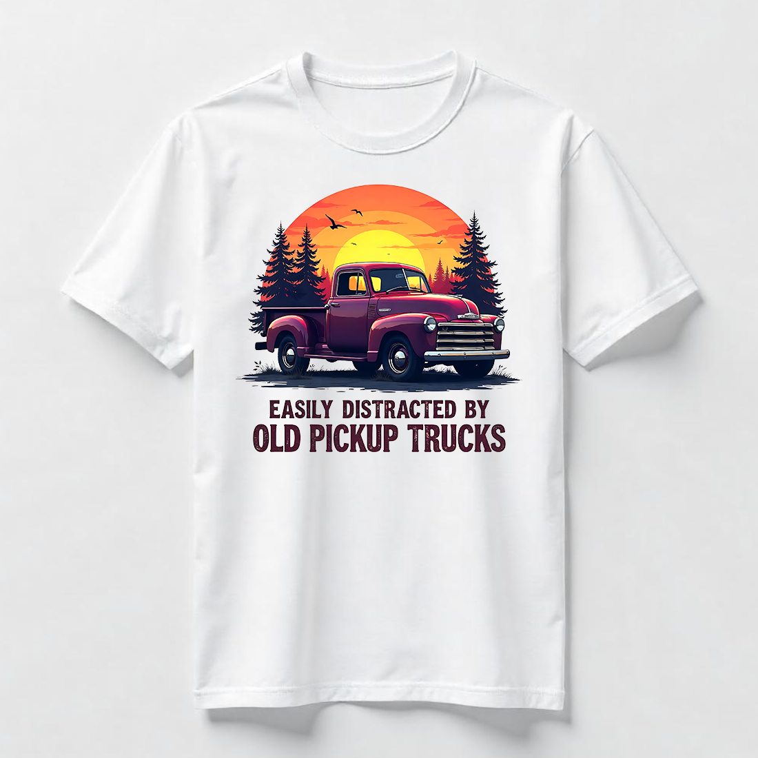 Easily Distracted by Old Pickup Trucks T-Shirt Design Bundle cover image.