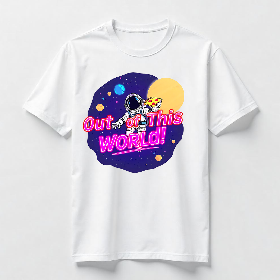 Watercolor Neon Text Effect with Stars T-Shirt Design cover image.