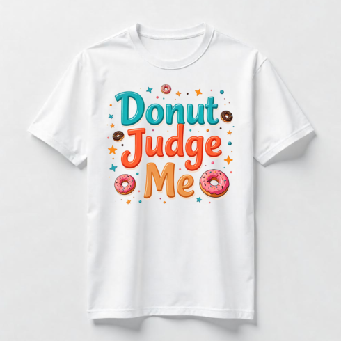 Watercolor Whimsical Donut T-Shirt Design Bundle cover image.