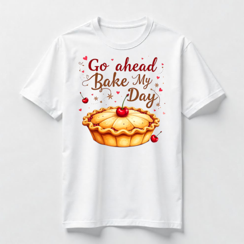 Watercolor Go Ahead Bake My Day Pie T-Shirt Design Bundle cover image.