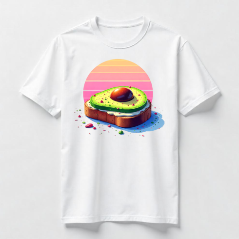 Retro Avocado Toast T-Shirt Design Bundle cover image.