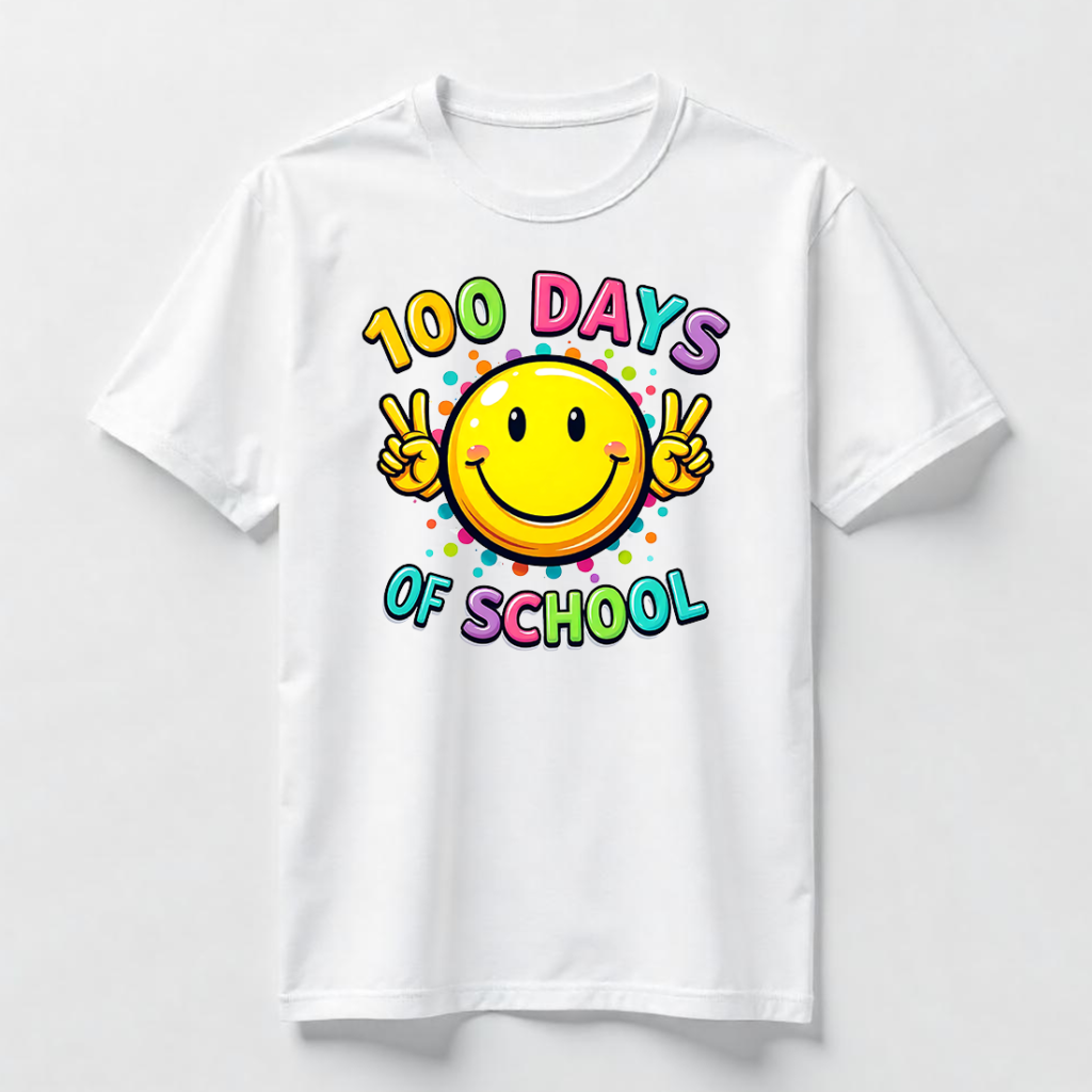 100 Days of School Smiley Face T-Shirt Design Bundle - MasterBundles