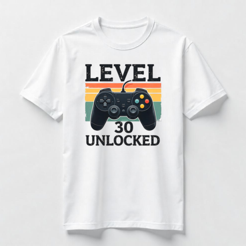 Level 30 Unlocked Gamer T Shirt Design Bundle cover image.