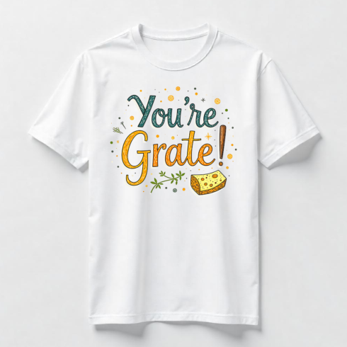 Watercolor You're Grate Cheese T-Shirt Design Bundle cover image.