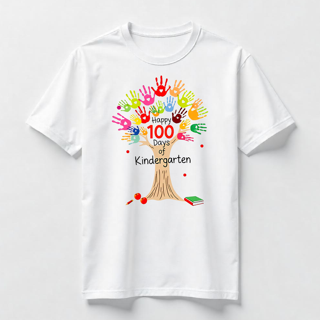 Watercolor Kindergarten 100 Days T-Shirt Design Bundle cover image.