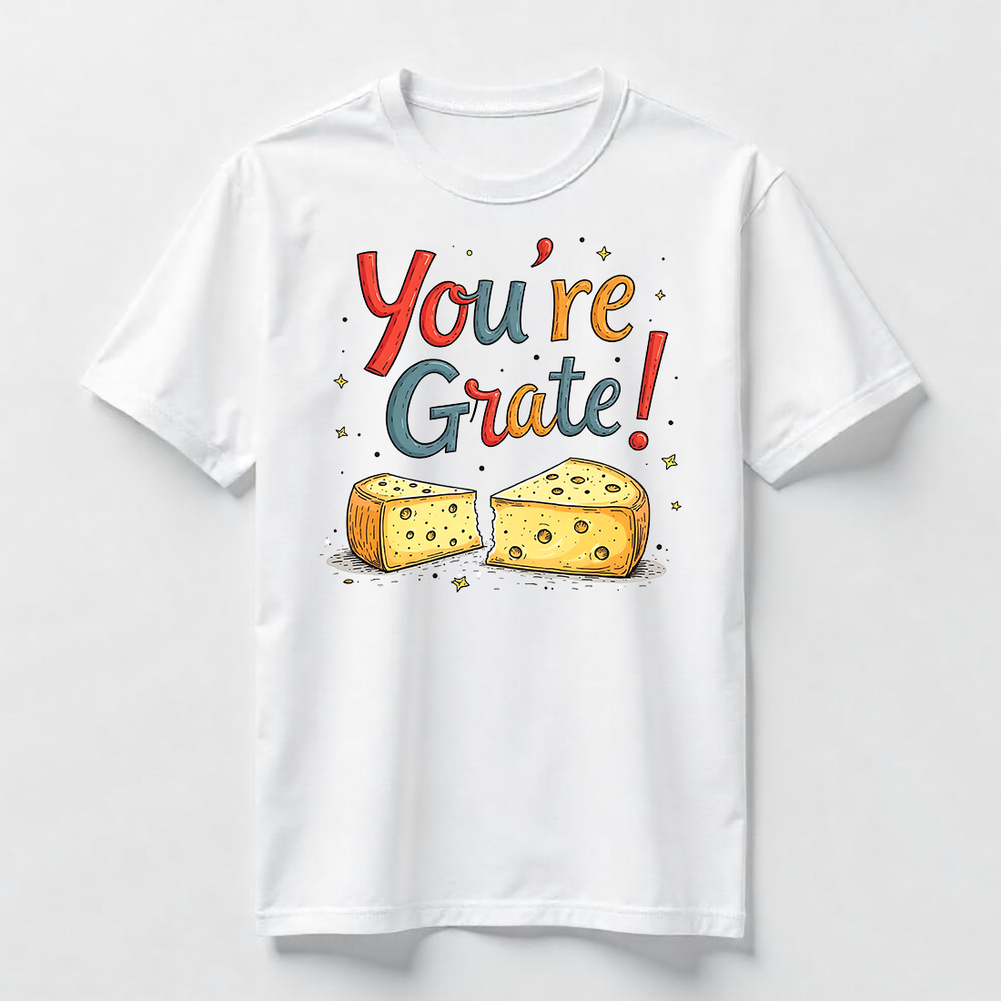 Watercolor You're Grate, Cheese! T-Shirt Design Bundle cover image.