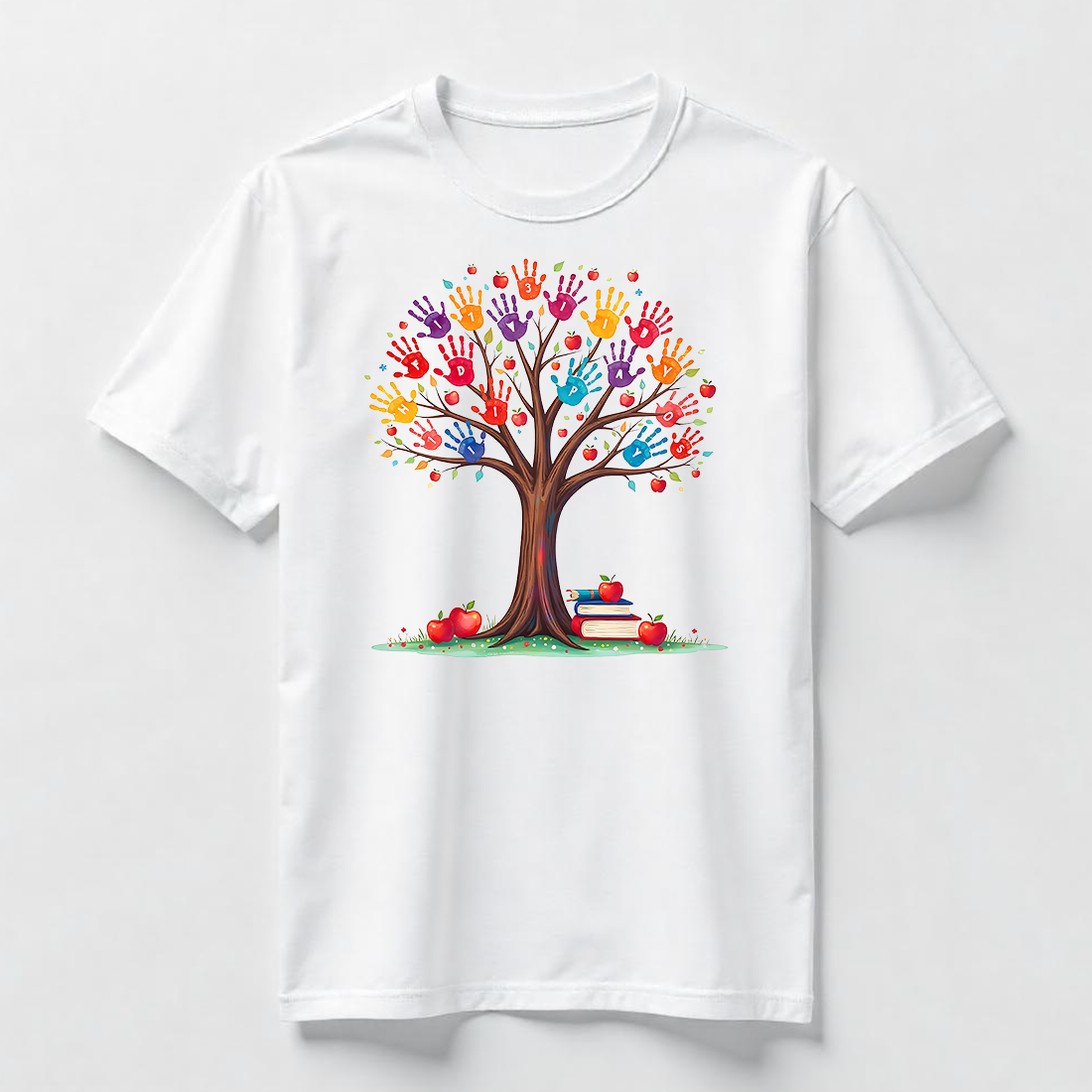 Watercolor Handprint Tree Kindergarten T-Shirt Design Bundle cover image.