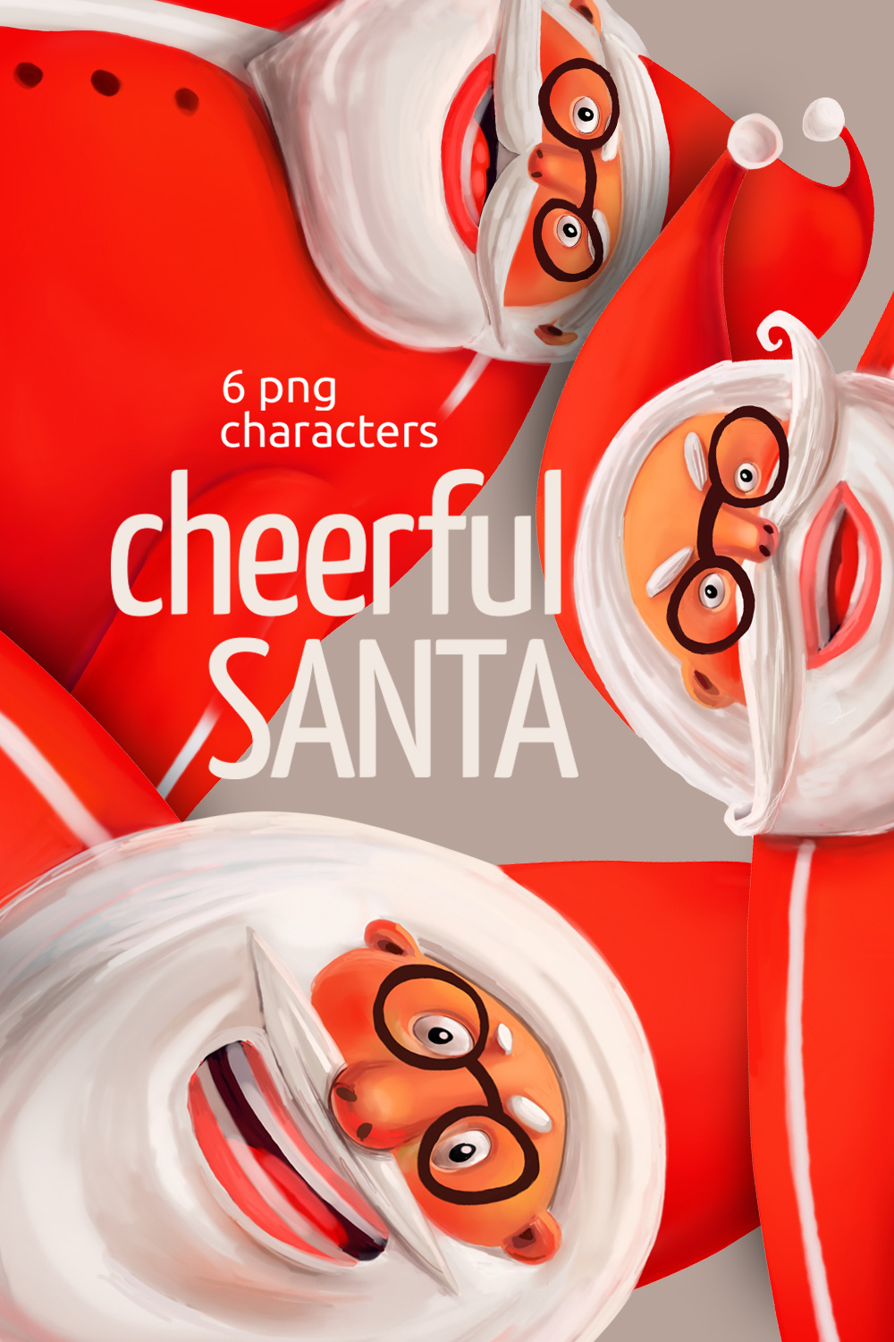 Cheerful Santa pinterest preview image.