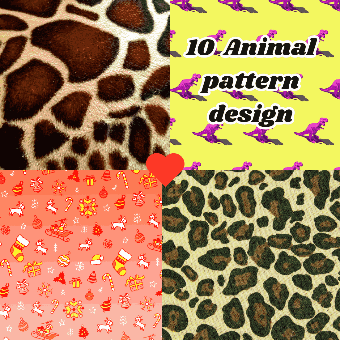 10 Animals pattern design preview image.