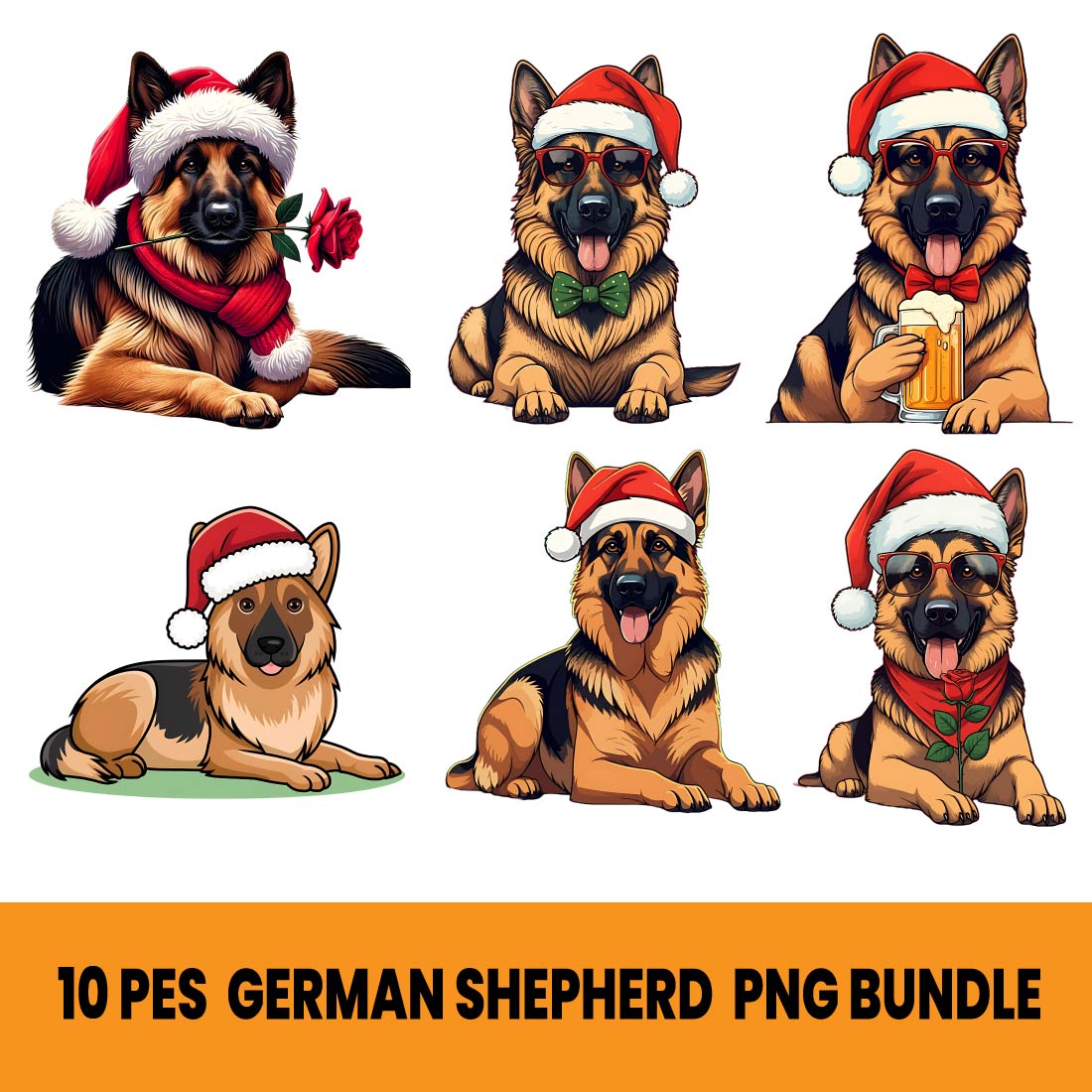 10 pes german shepherd png bundle 124