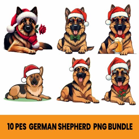 "7-Piece German Shepherd PNG Bundle for Designers" cover image.