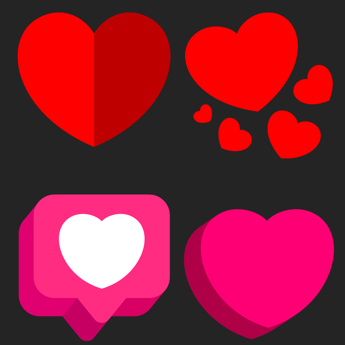 100 Heart Emoji Graphics Pack – Cute, Colorful & High-Quality Designs for Social Media, Valentine's Day, & Digital Projects preview image.