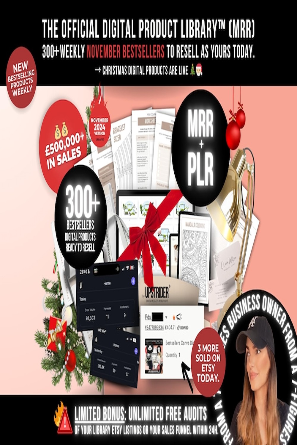 Bestsellers Canva Digital Products Library with Master-Resell-Rights (MRR) and Private Label Rights (PLR) to Sell on Etsy for Passive Income pinterest preview image.