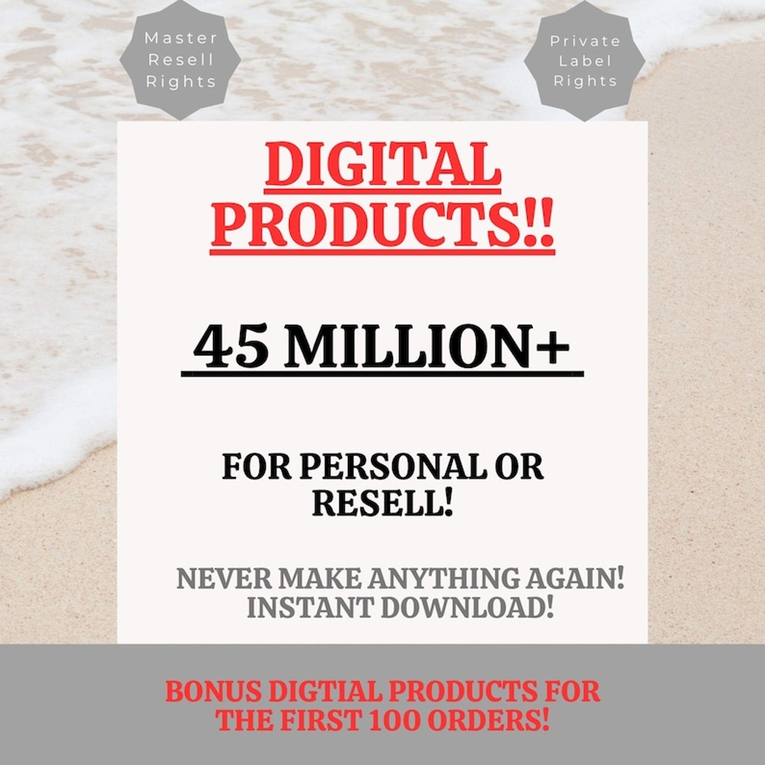 45 Million+ Digital PLR MRR Bundle for Passive Income, Personal Use Products, Master Resell Rights, Courses, Excel, Canva, Word, Templates! cover image.