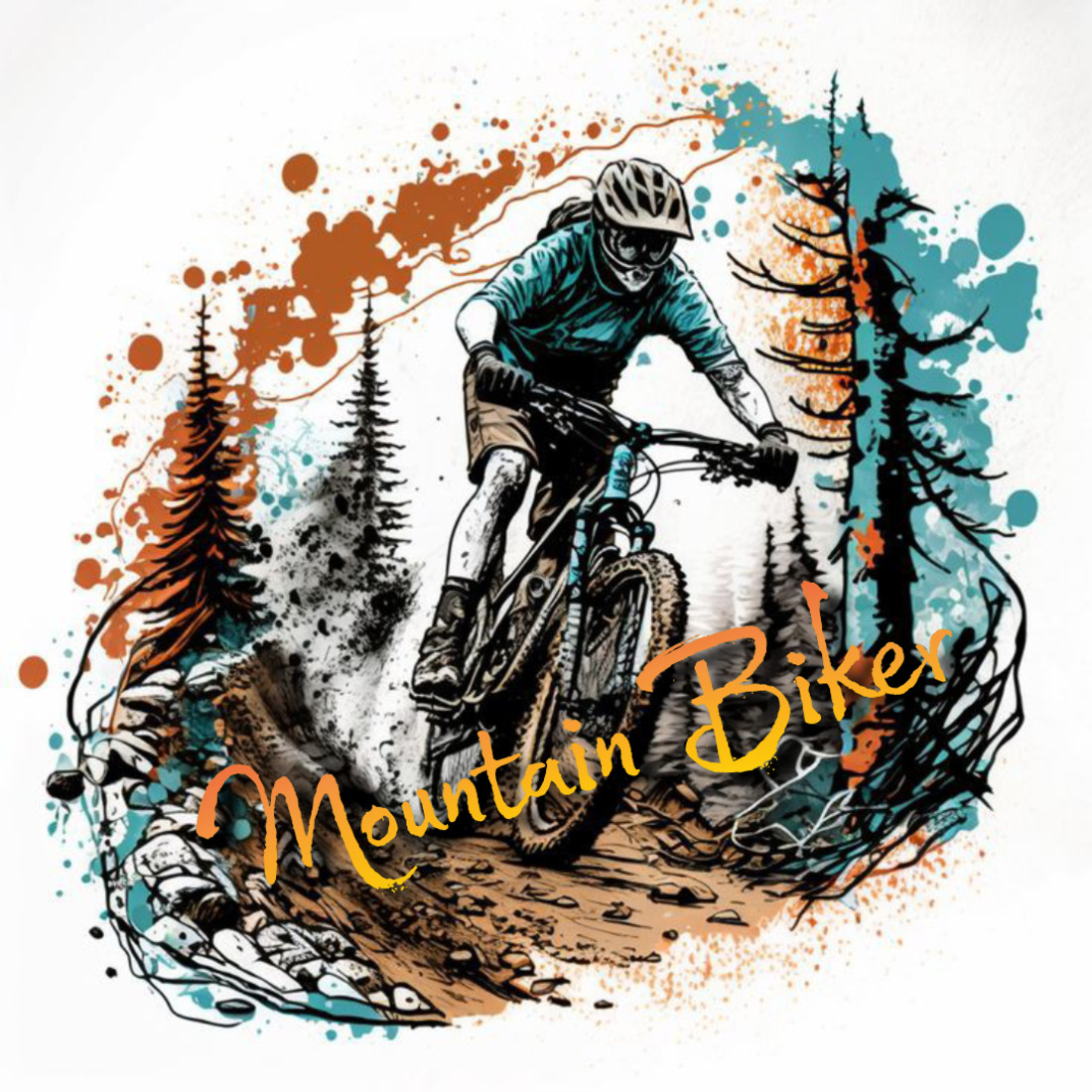 Mountain Biker Tshirt preview image.