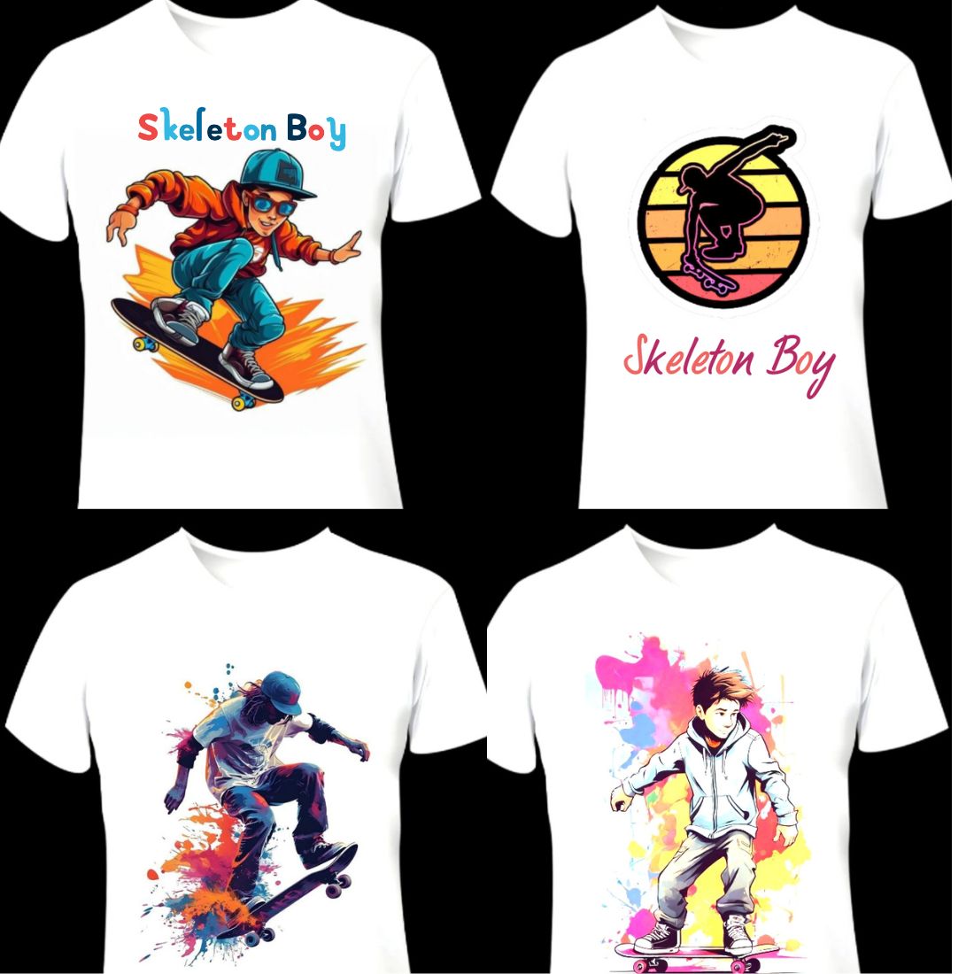 Skeleton Boy Tshirts pinterest preview image.