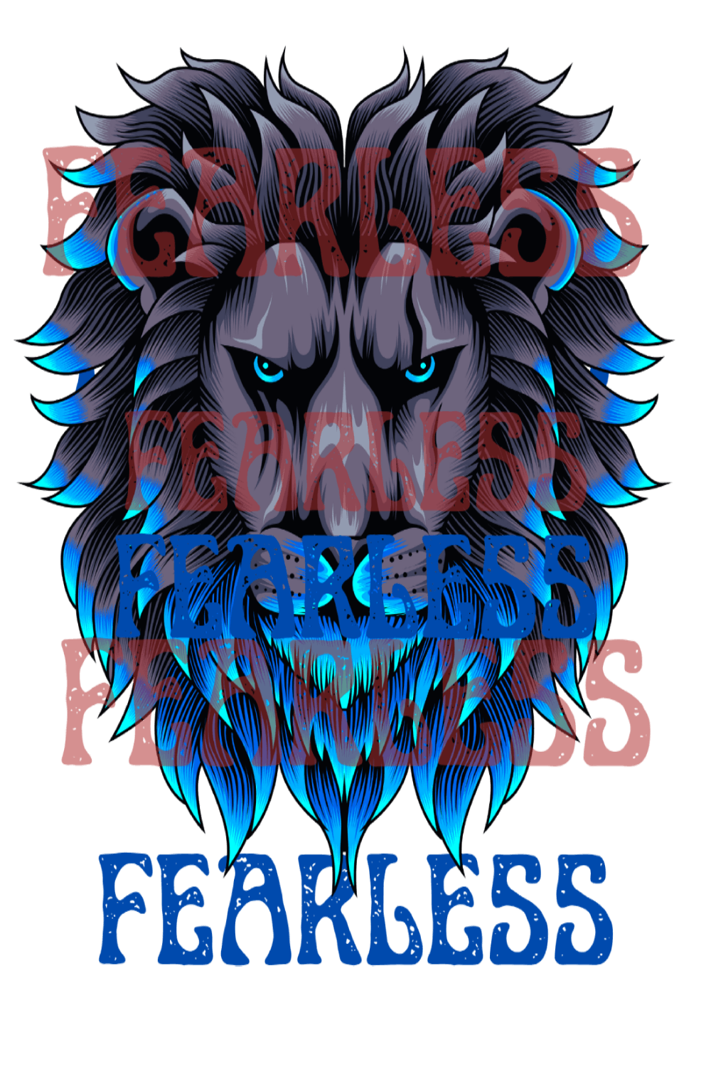 Illustrative Fearless T-Shirt pinterest preview image.