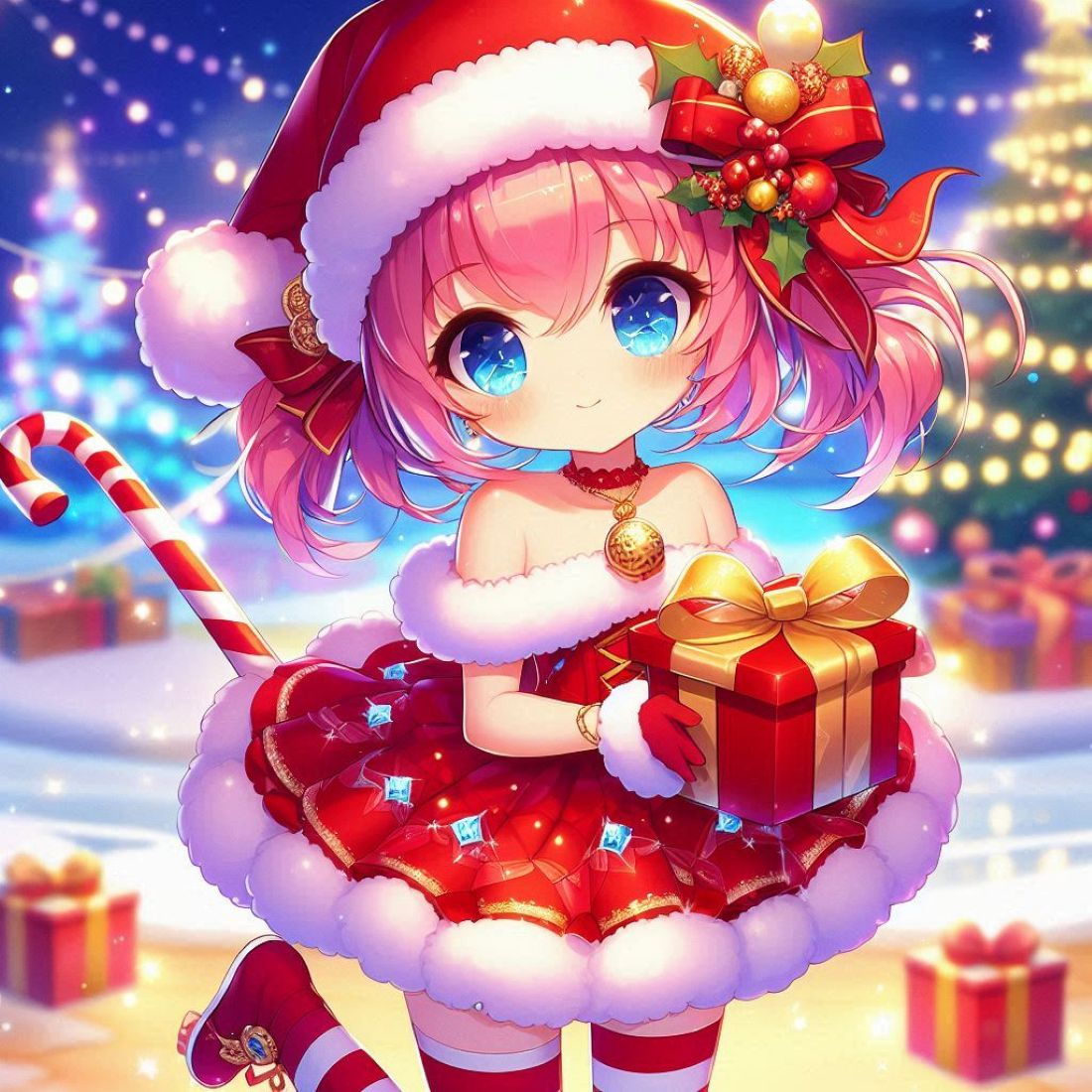 Vibrant Christmas Anime Girls Art Pack – Perfect for Holiday Projects and Decorations cover image.