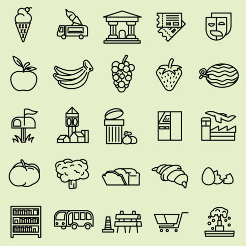 Food And Beverage 40 Icon Pack cover image.