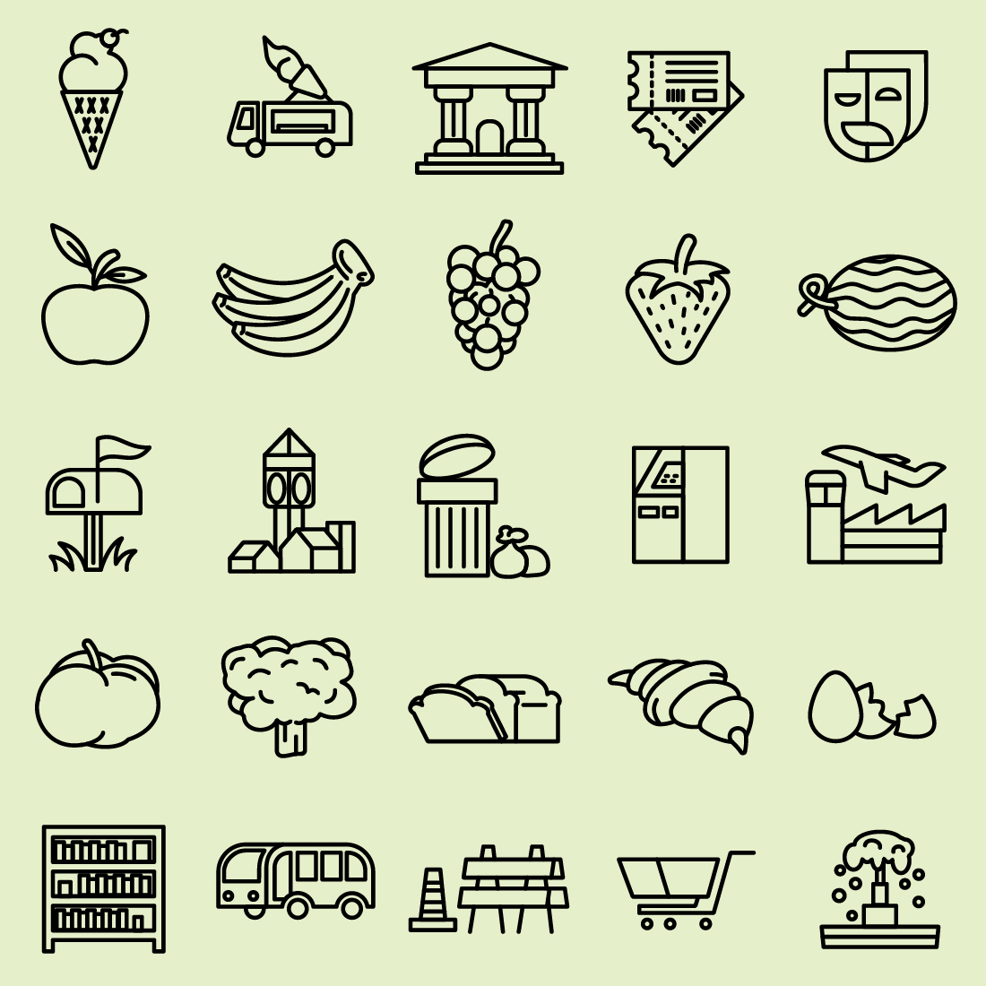 Food And Beverage 40 Icon Pack cover image.