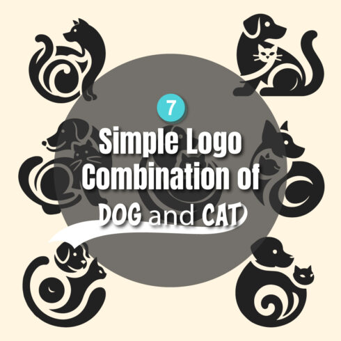 Simple and Minimalist dog and cat combination Logo In Vector/Illustrations Style cover image.